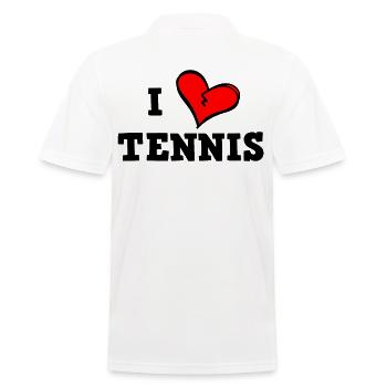 I love tennis - Men's Polo Shirt - white - Back - Kai (181cm)
