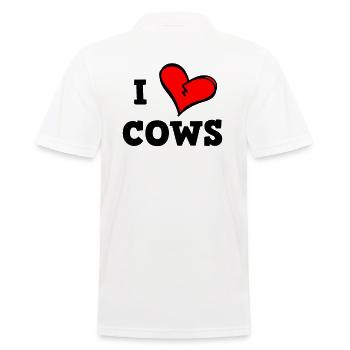 Ich liebe Kühe - Männer Poloshirt - Weiß - Hinten - Kai (181cm)