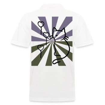 cat cat soft kitten meow xmas children - Men's Polo Shirt - white - Back - Kai (181cm)