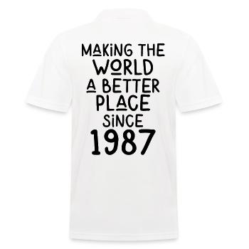 Rendre le monde meilleur depuis 1987 - Polo Homme - blanc - Dos - Kai (181cm)