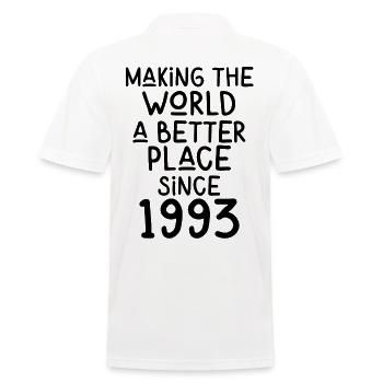 Making the World a better place since 1993 - Men's Polo Shirt - white - Back - Kai (181cm)