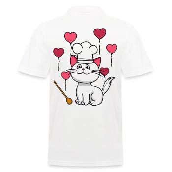 Cat Chef Anniversaire Cadeau Hobby Chef Cuisine - Polo Homme - blanc - Dos - Kai (181cm)