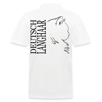 Deutsch Langhaar Cat Katze Profil Katzen Wilsigns - Männer Poloshirt - Weiß - Hinten - Kai (181cm)