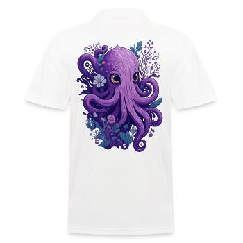 Calmar Octopus Fleurs Floral - Polo Homme - blanc - Dos - Kai (181cm)
