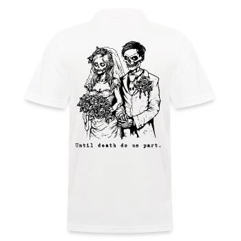 Skelett-Ehepaar: Bis dass der Tod uns scheidet - Männer Poloshirt - Weiß - Hinten - Kai (181cm)