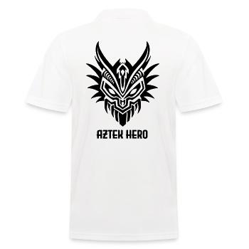 Stammes Symbol: Held der Azteken - Männer Poloshirt - Weiß - Hinten - Kai (181cm)