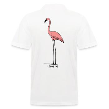 Stand Proud – Flamingo - Men's Polo Shirt - white - Back - Kai (181cm)