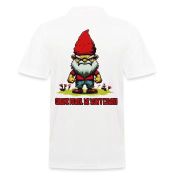 We will not give way! Angry garden gnome - Men's Polo Shirt - white - Back - Kai (181cm)
