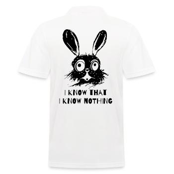 Je sais que je ne sais rien - Wise Rabbit - Polo Homme - blanc - Dos - Kai (181cm)