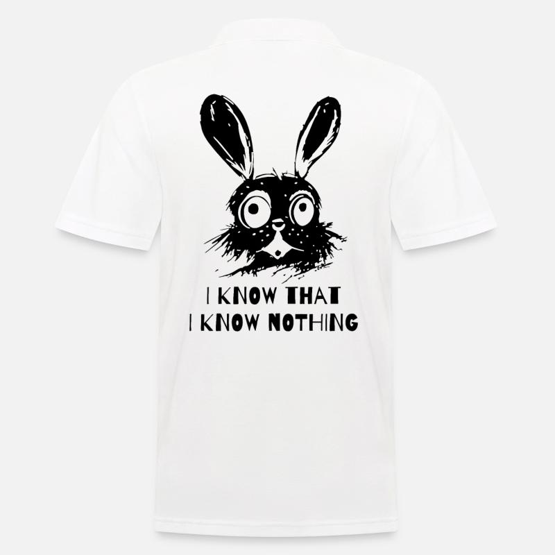 Je sais que je ne sais rien - Wise Rabbit - Polo Homme - blanc