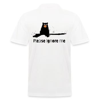 "Please Ignore Me": A Cute Bear - Men's Polo Shirt - white - Back - Kai (181cm)
