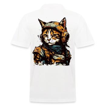 Aquarelle Space Pilots Cat - Polo Homme - blanc - Dos - Kai (181cm)