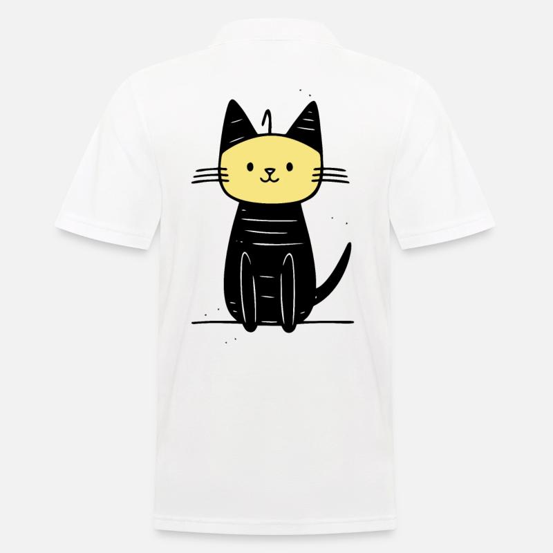 süße Katze - Männer Poloshirt - Weiß