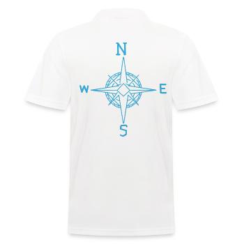 Wind Rose Nautical Seafaring Sea Coast Maritime Ahoy - Men's Polo Shirt - white - Back - Kai (181cm)