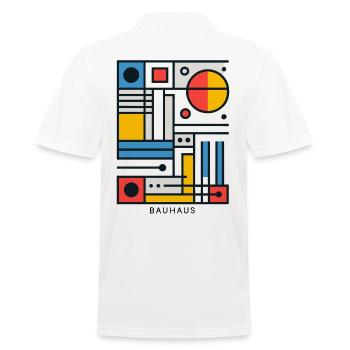 Bauhaus-Architektur Geometrische Ästhetik - Männer Poloshirt - Weiß - Hinten - Kai (181cm)