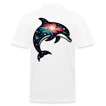 Dolphin Space Galaxy Universe - Men's Polo Shirt - white - Back - Kai (181cm)