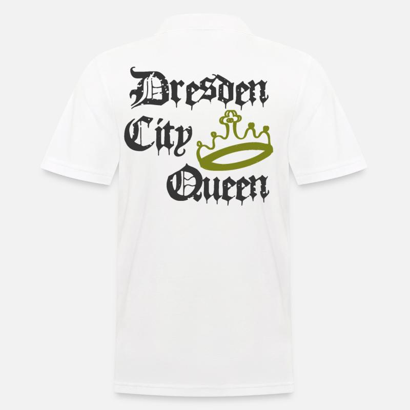 Dresden City Queen - Männer Poloshirt - Weiß