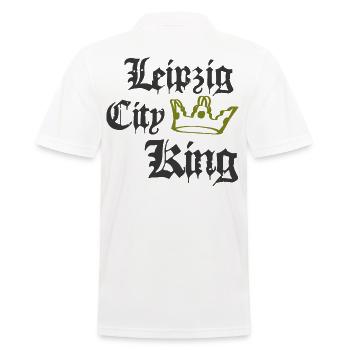 Leipzig City King - Männer Poloshirt - Weiß - Hinten - Kai (181cm)