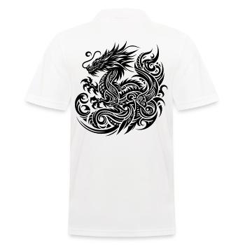 Dragon Tribal Tattoo Kunstvolles Design - Männer Poloshirt - Weiß - Hinten - Kai (181cm)