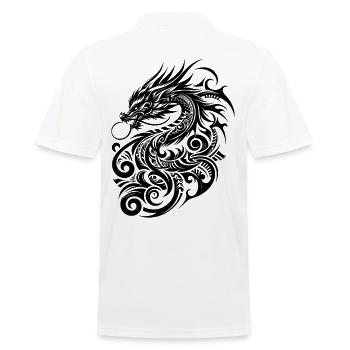 Dragon Tribal Tattoo Conception Artistique - Polo Homme - blanc - Dos - Kai (181cm)