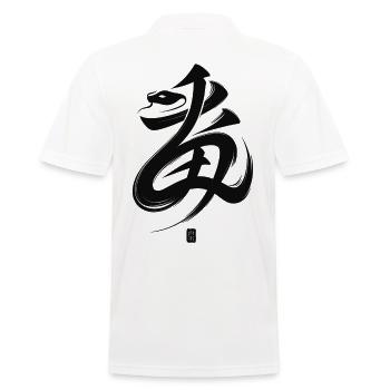 Serpent du zodiaque chinois caractère calligraphie symbole - Polo Homme - blanc - Dos - Kai (181cm)