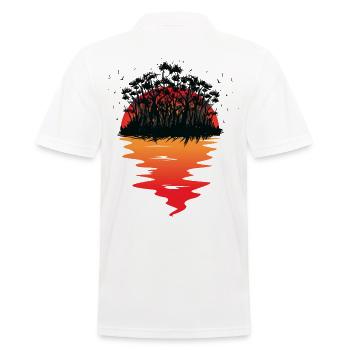 Caribbean, Island, Sun, Sunset, Vacation, Nature - Men's Polo Shirt - white - Back - Kai (181cm)