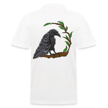 Crow, Raven, Raven, Birds, Fairy Tale Character, Wildlife, Forest - Men's Polo Shirt - white - Back - Kai (181cm)