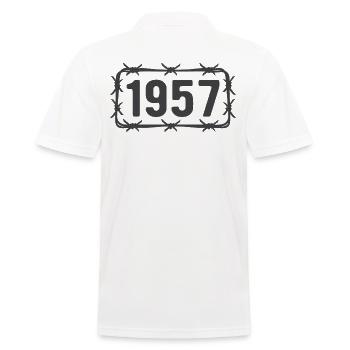 Birthday Vintage 1957 Barbed Wire - Men's Polo Shirt - white - Back - Kai (181cm)