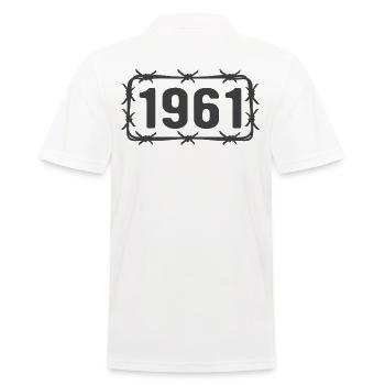 Birthday Vintage 1961 Barbed Wire - Men's Polo Shirt - white - Back - Kai (181cm)