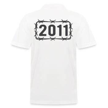 Anniversaire Vintage 2011 fil de fer barbelé - Polo Homme - blanc - Dos - Kai (181cm)