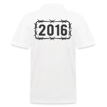 Birthday Vintage 2016 Barbed Wire - Men's Polo Shirt - white - Back - Kai (181cm)