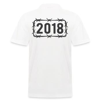 Anniversaire Vintage 2018 Fil de fer barbelé - Polo Homme - blanc - Dos - Kai (181cm)