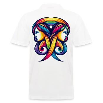Conception d’harmonie arc-en-ciel du zodiaque Gémeaux - Polo Homme - blanc - Dos - Kai (181cm)