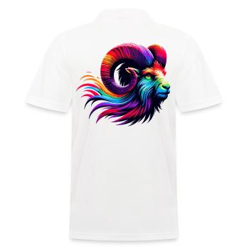 Aries Zodiac Sign Vibrant Rainbow Design - Men's Polo Shirt - white - Back - Kai (181cm)