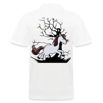 Cheval sauvage Poney Chevaux Enfant Enfants - Polo Homme - blanc - Dos - Kai (181cm)