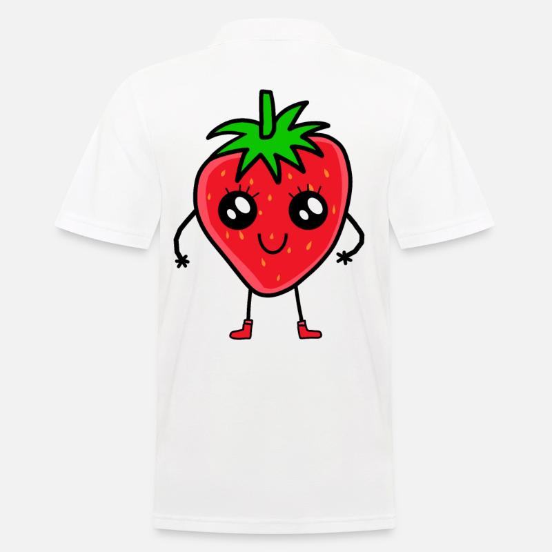 Erdbeere Erdbeeren - Männer Poloshirt - Weiß