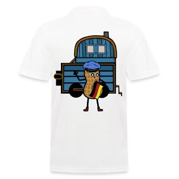 Peanut Germany Train Locomotive Railway Job - Men's Polo Shirt - white - Back - Kai (181cm)