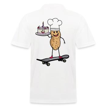 Geburtstagstortze Torte Bäcker Nuss Skater - Männer Poloshirt - Weiß - Hinten - Kai (181cm)
