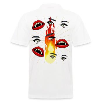 Halloween Vampir Girl Fantasy Horror Dark - Männer Poloshirt - Weiß - Hinten - Kai (181cm)