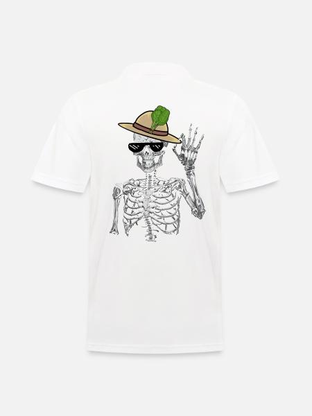 Skelett Gärtner Spinat Gärtnern Mime Vegetarier - Männer Poloshirt - Weiß