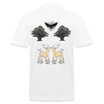 Nacht Himmel Natur Adler Wildnis Wildtiere Rehbock - Männer Poloshirt - Weiß - Hinten - Kai (181cm)