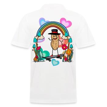 Peanut Skater Spring Nature Birthday Greetings - Men's Polo Shirt - white - Back - Kai (181cm)
