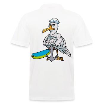 Möwe Matrose Seenot Schwimmring maritim - Männer Poloshirt - Weiß - Hinten - Kai (181cm)
