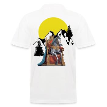 Horse Horses King Kingdom Fantasy Throne Hero - Men's Polo Shirt - white - Back - Kai (181cm)