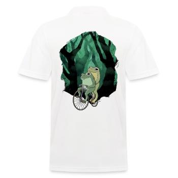 Forest, Frogs, Frog, Bicycle, Wheel, Child - Men's Polo Shirt - white - Back - Kai (181cm)