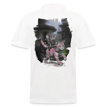 Aventure, Voyage, Chat, Rat, Excursion, Voyageur - Polo Homme - blanc - Dos - Kai (181cm)