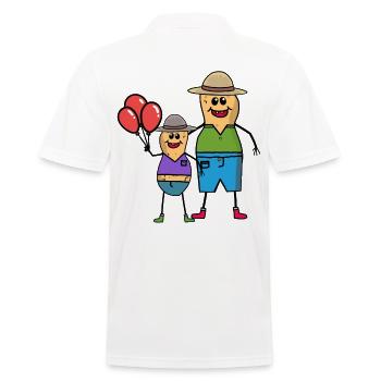 Anniversaire Père Fils Famille Enfant Cacahuètes - Polo Homme - blanc - Dos - Kai (181cm)