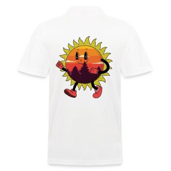 Rétro soleil Vintage randonnée Nature 80's 90's - Polo Homme - blanc - Dos - Kai (181cm)
