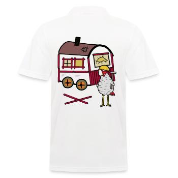 Bauwagen Handwerker Huhn Werkzeug Timyhaus - Männer Poloshirt - Weiß - Hinten - Kai (181cm)