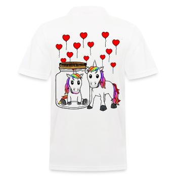 Licornes chagrin d’amour rupture Saint-Valentin - Polo Homme - blanc - Dos - Kai (181cm)